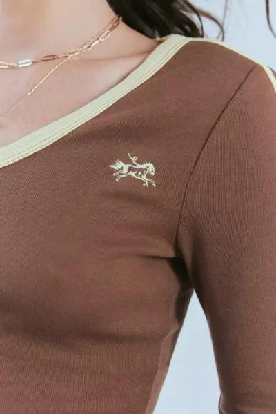 BDG BDG Too Perfect Long Sleeve V-Neck Tee 3