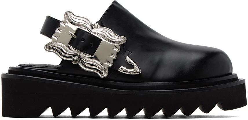 Toga Pulla Black Pin-Buckle Mules 1