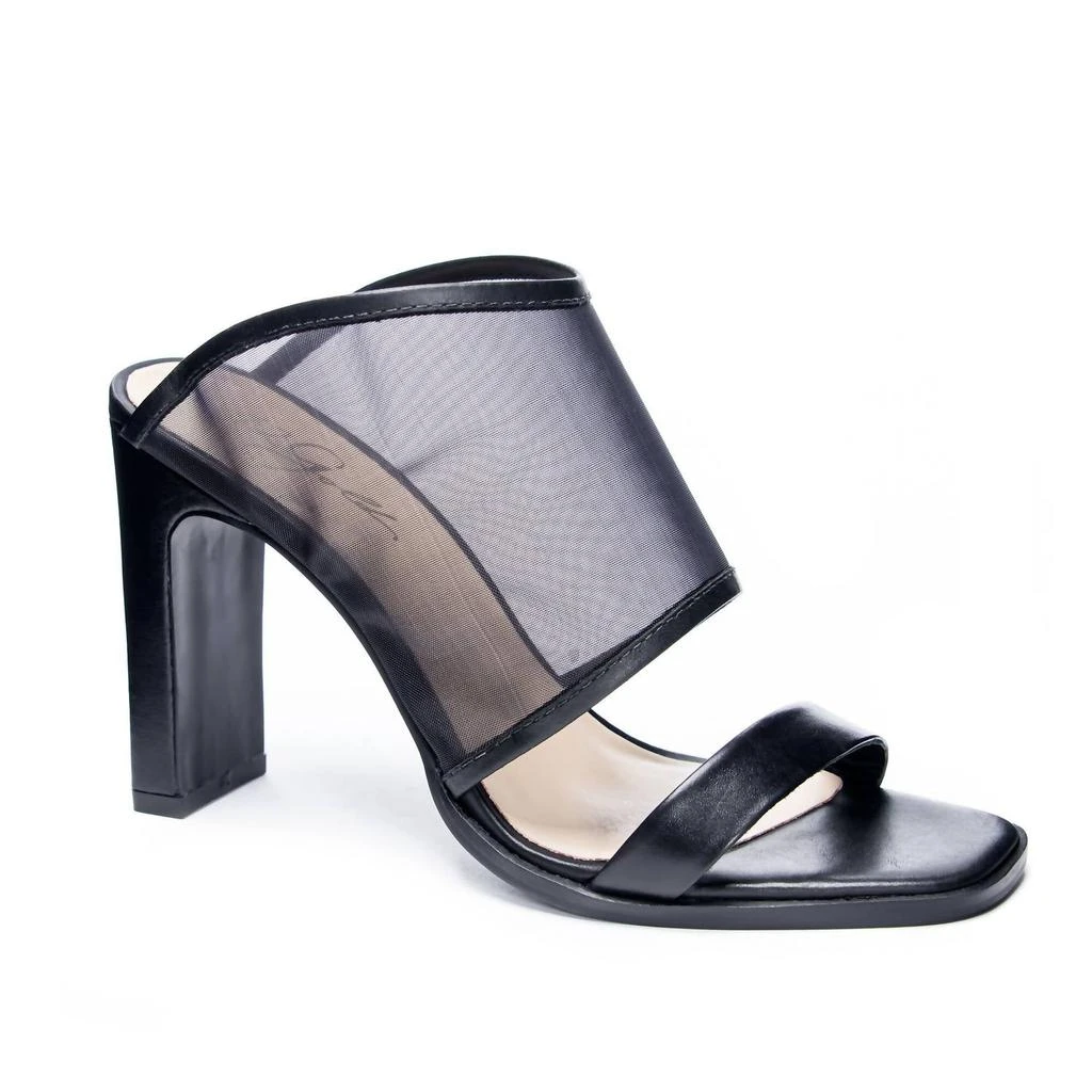 42 GOLD Women Linx Slide Sandal In Black Mesh /kid Leather 1