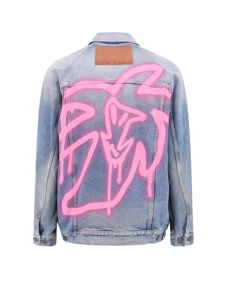 Palm Angels Palm Angels Graffiti Printed Distressed Denim Jacket 2