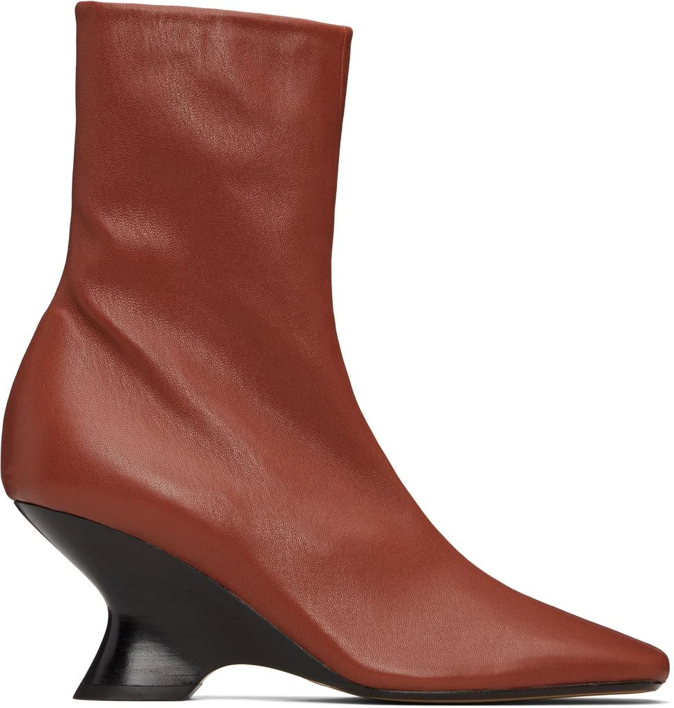 Dries Van Noten Brown Heeled Ankle Boots 1