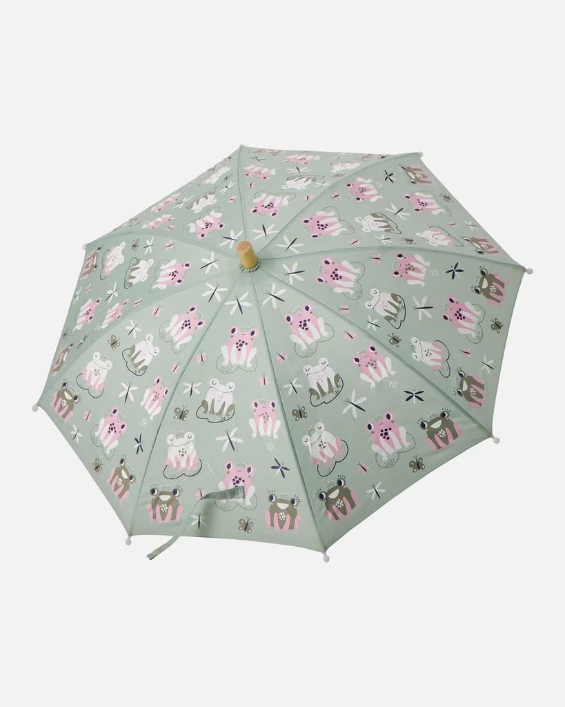 Deux par Deux Color-Changing Umbrella Green Frog Print