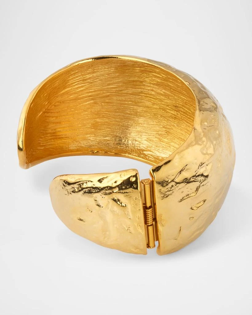 Kenneth Jay Lane 22K Hammered Gold Cuff Bracelet 4