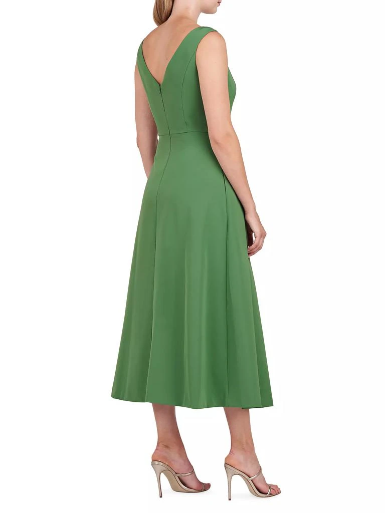 Kay Unger Prewitt Pleated Crepe Midi-Dress 4