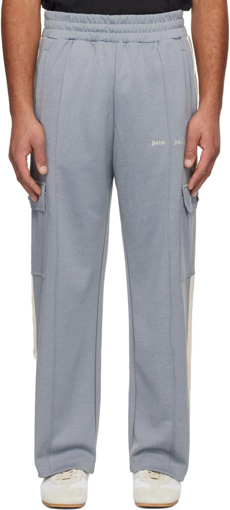 Palm Angels Gray Classic Logo Cargo Track Pants