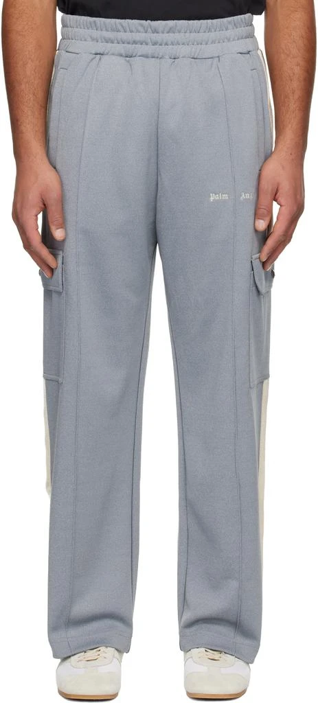 Palm Angels Gray Classic Logo Cargo Track Pants 1