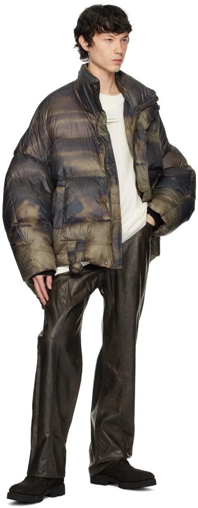 Feng Chen Wang Brown Faux-Leather Trousers 4