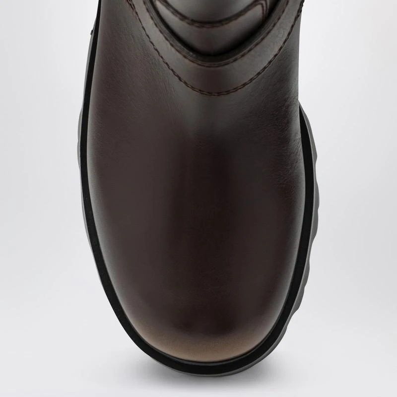 Prada Cocoa-colored leather ankle boots 3