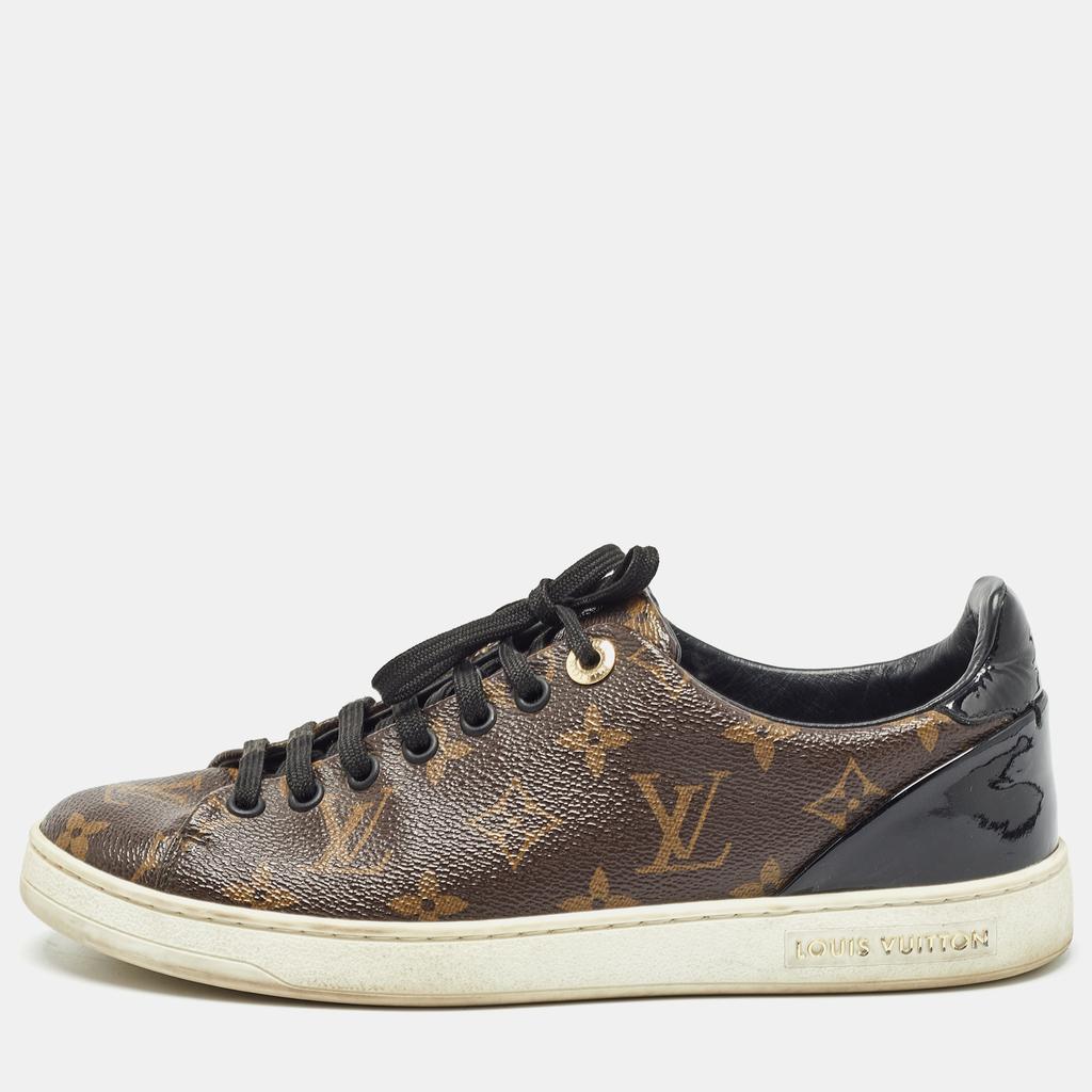 Louis Vuitton Louis Vuitton Brown Monogram Coated Canvas Frontrow Low Top Sneakers Size 38