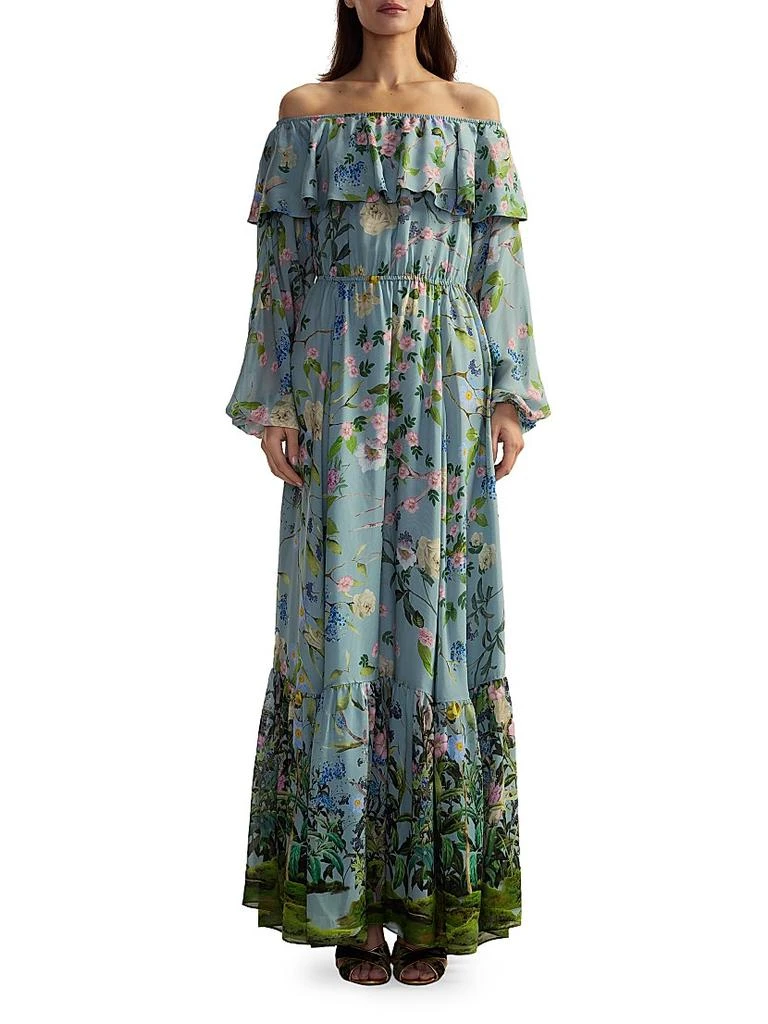 Cynthia Rowley Floral Silk Off-The-Shoulder Maxi Dress 1