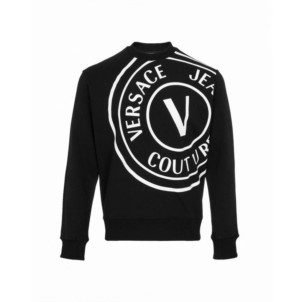 Versace Men Crew Neck Long Sleeve Pullover Sweatshirt In Black 2