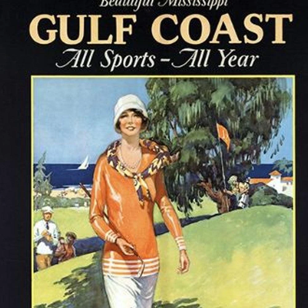 Hivvago Gulf Coast Golf 1932 Vintage Travel Unframed Print Wall Art 5