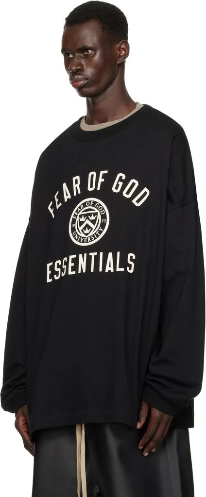 Essentials Black Jersey Long Sleeve T-shirt 4