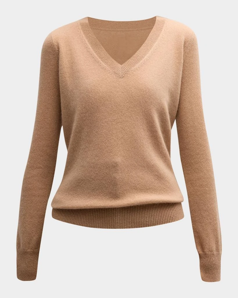 Neiman Marcus Cashmere Classic V-Neck Sweater 1