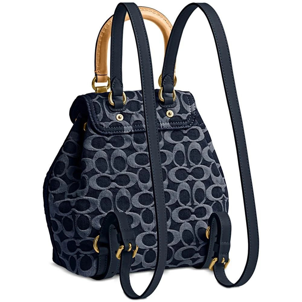 Coach Riya 21 Signature Washed Denim Small Backpack 4