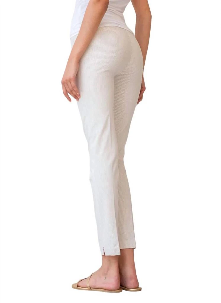 Avenue Montaigne Avenue Montaigne - Pars Seersucker Stripes Ankle Slim Pants 2