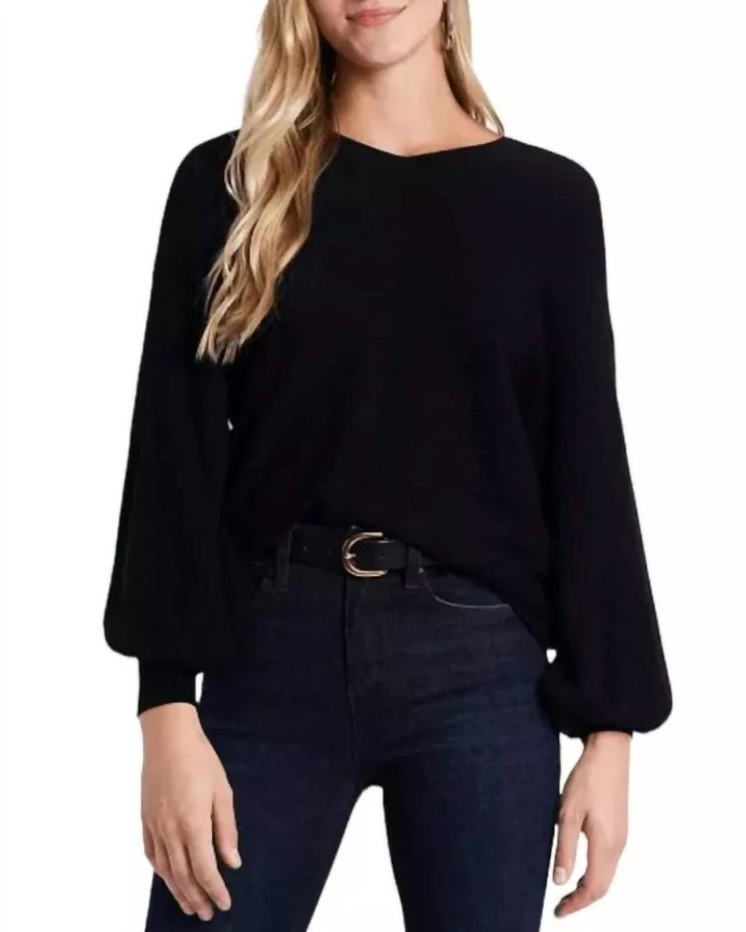 1. State Rib Knit Bubble Sleeve Knit Sweater In Black 1