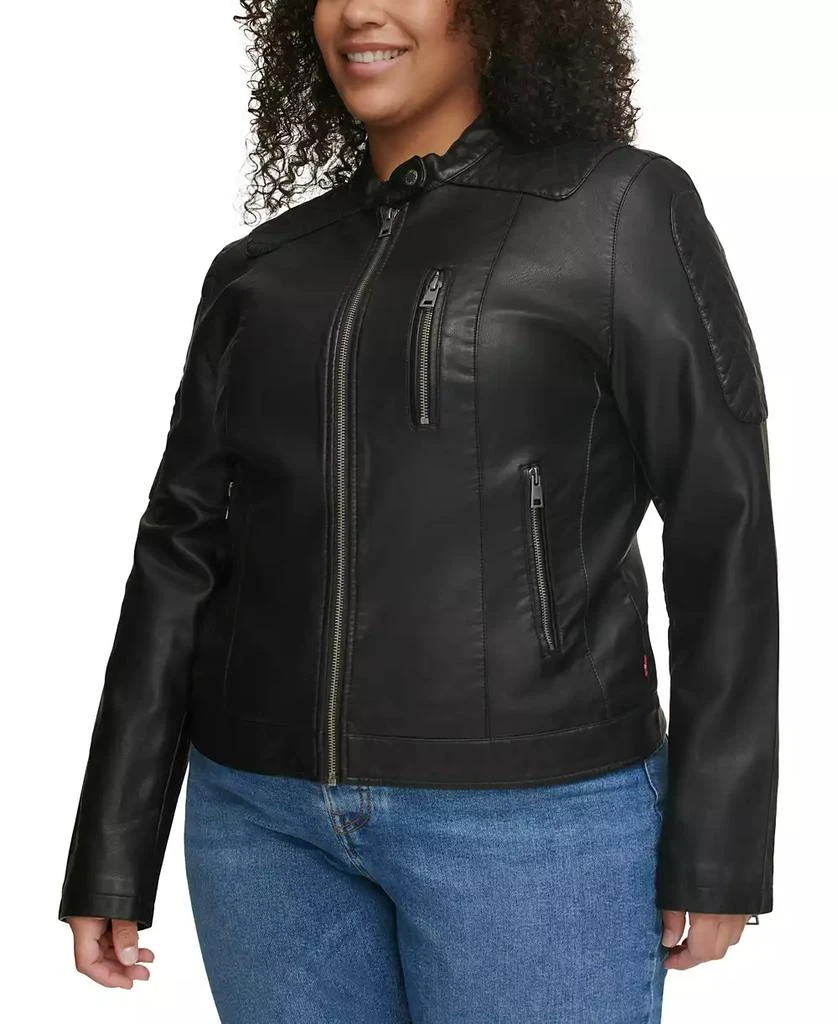 Levi's Plus Size Faux Leather Motocross Racer Jacket 7