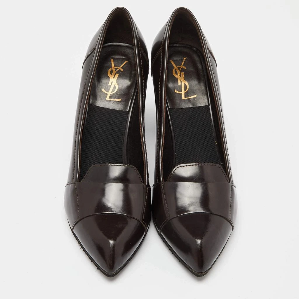 Yves Saint Laurent Saint Laurent Paris Brown Leather Pointed Toe Loafer Pumps Size 39 3