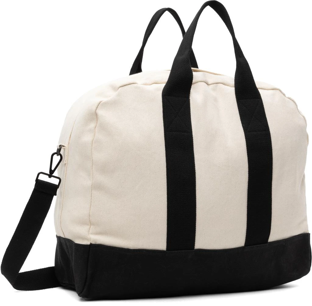YOHJI YAMAMOTO Off-White & Black Canvas Combi Boston Tote 3