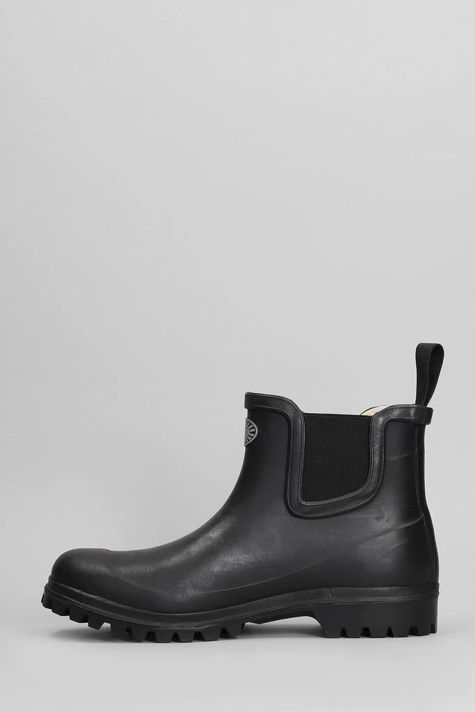 Superga 798 Rubber Boots Mid Low Heels Ankle Boots In Black Rubber/plasic 3