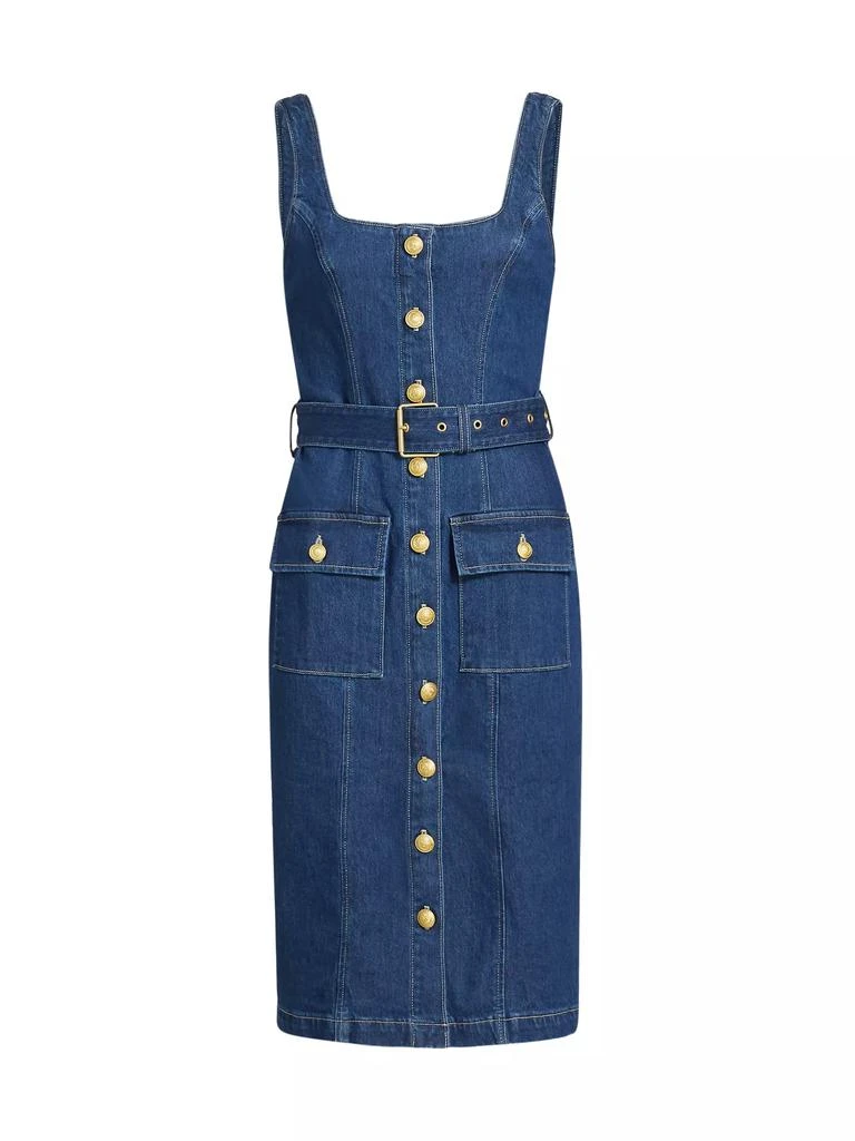 L'Agence Idy Denim Button-Front Midi-Dress 1
