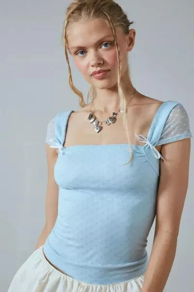 Kimchi Blue Kimchi Blue Bridgette Heart Dotted Mesh Top 1