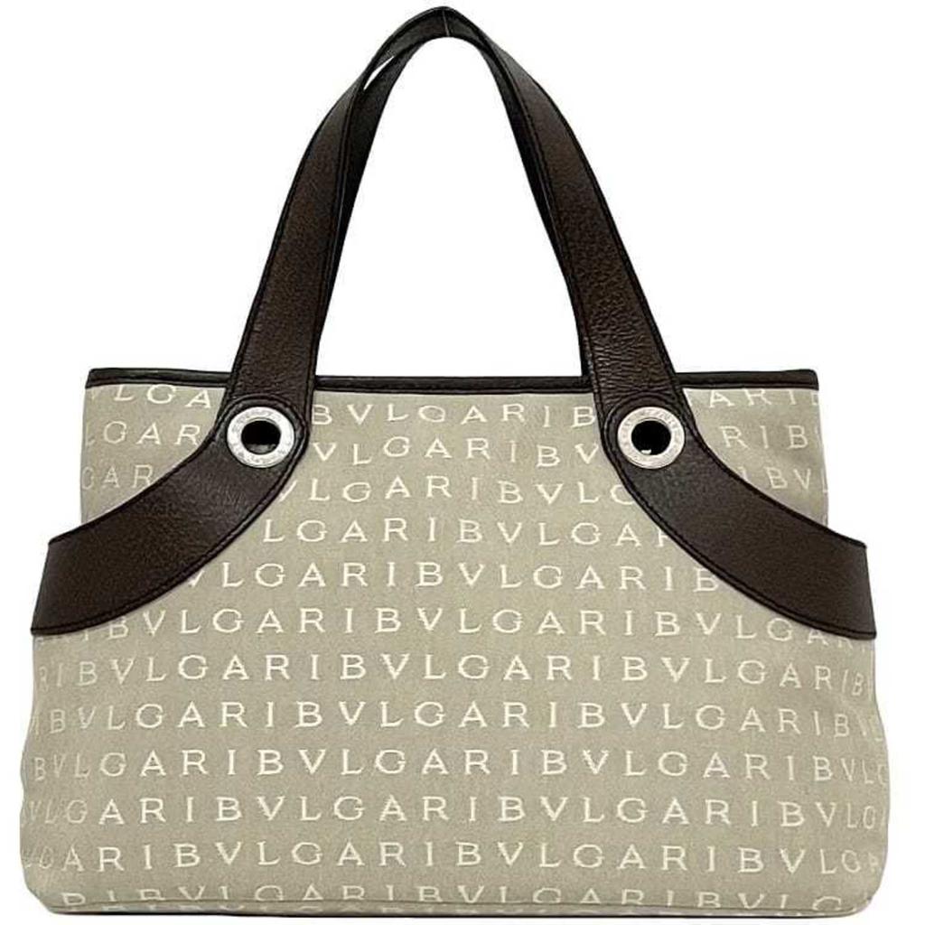 BVLGARI Canvas Leather Tote Bag (Pre-Owned)