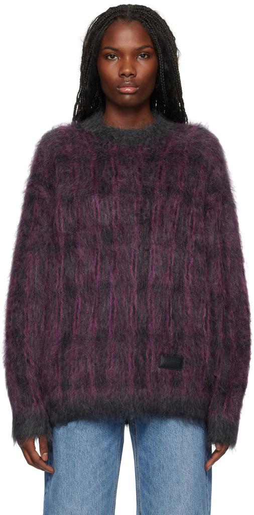 Alexander Wang Pink & Black Oversize Plaid Sweater