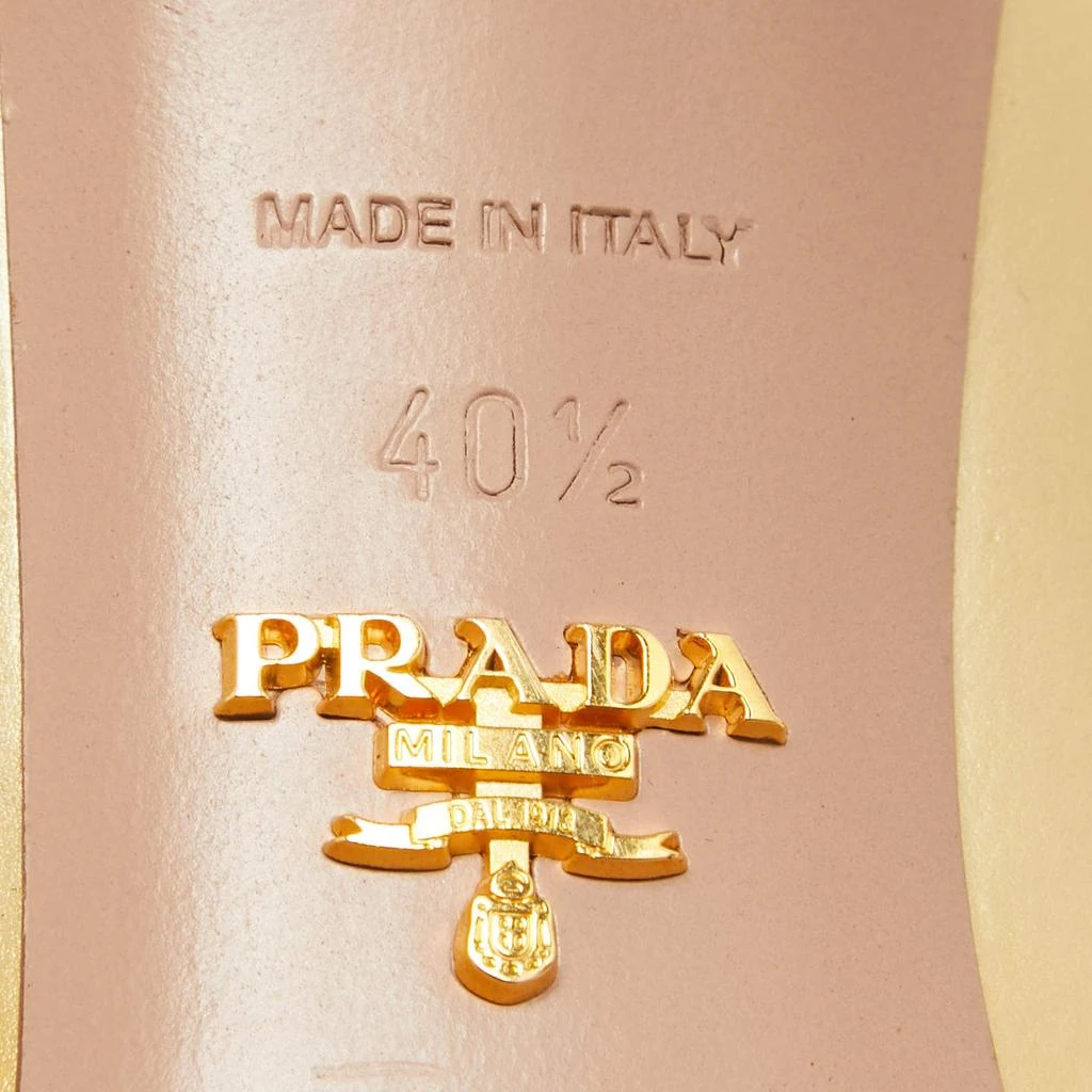 Prada Prada Gold Patent Leather Peep Toe Pumps Size 40.5 7