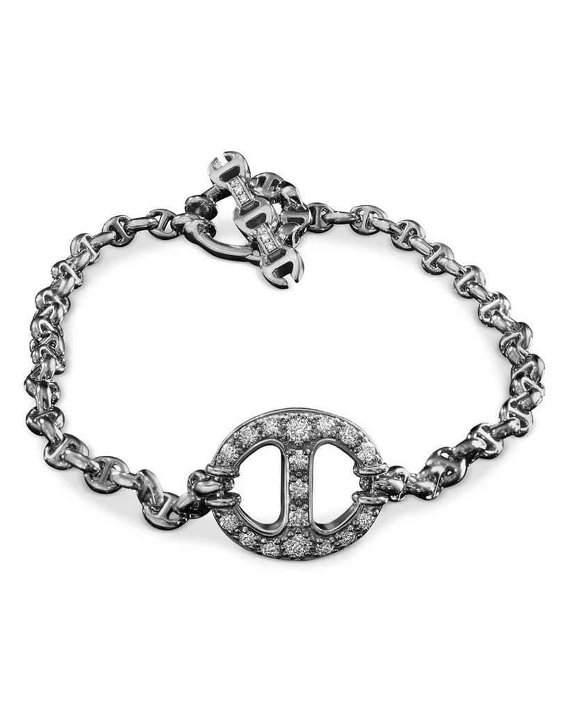 Hoorsenbuhs 18K White Gold Open Link Diamond Large Link Toggle Bracelet 1