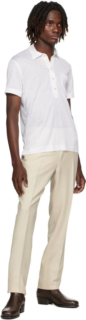 Tom Ford White Silk 
Linen Polo 4