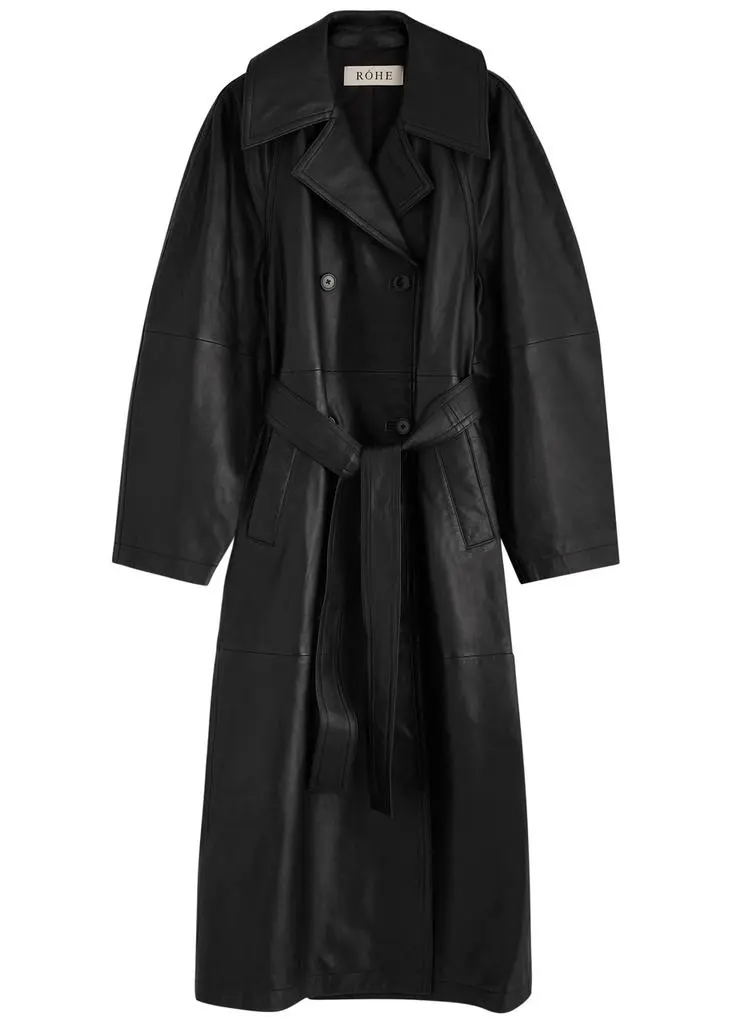 Rohe Belted leather trench coat 1