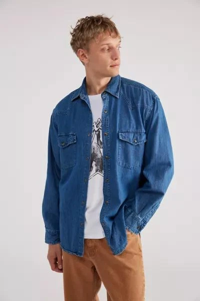 Urban Renewal Urban Renewal Vintage Snap-Button Long Sleeve Chambray Shirt 3