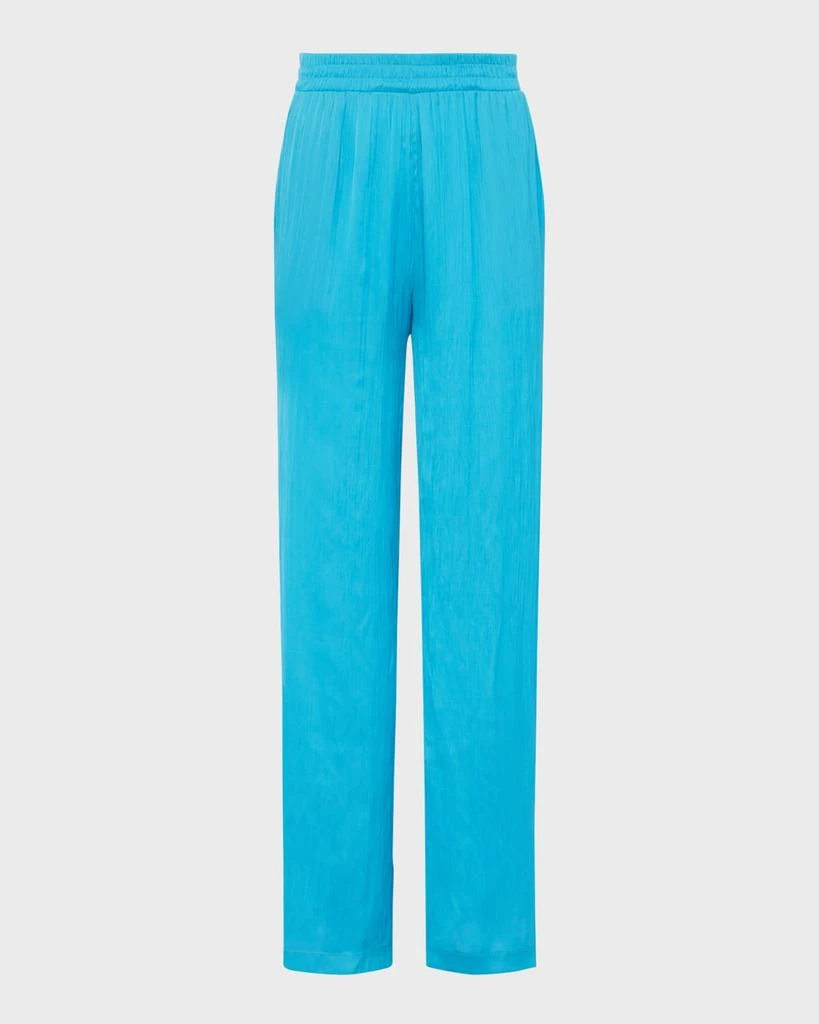 L'Agence Lillian Crinkled Satin Wide-Leg Pants 1