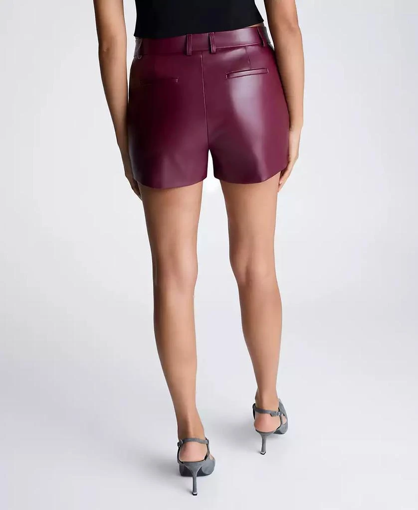 Kenneth Cole Women's Faux-Leather Fly-Front Shorts 2