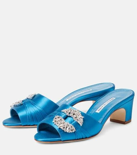 Manolo Blahnik Prinap 50 embellished satin mules 5