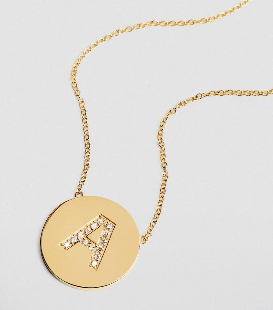 Jennifer Meyer Yellow Gold and Diamond A Initial Necklace 4