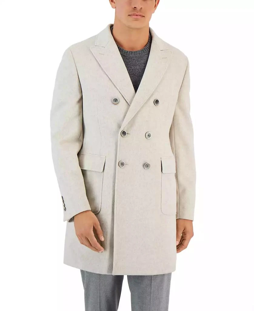 Tallia Men's Wool Slim-Fit Double-Breasted Overcoat 1