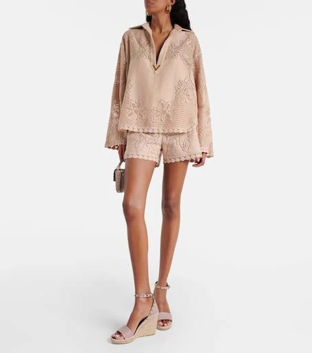 Valentino Valentino Garavani Rockstud Double leather wedge espadrilles 2