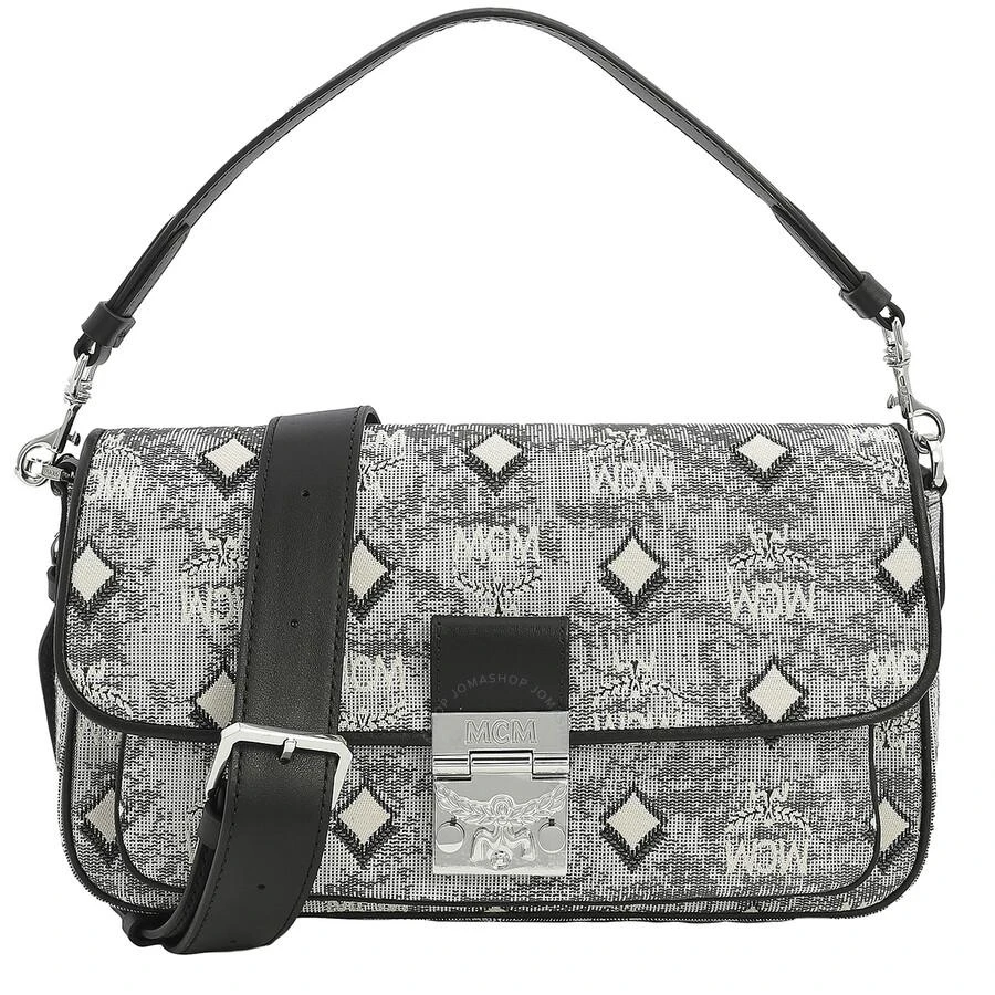 Mcm Ladies Grey Crossbody Bag in Vintage Jacquard Monogram 1