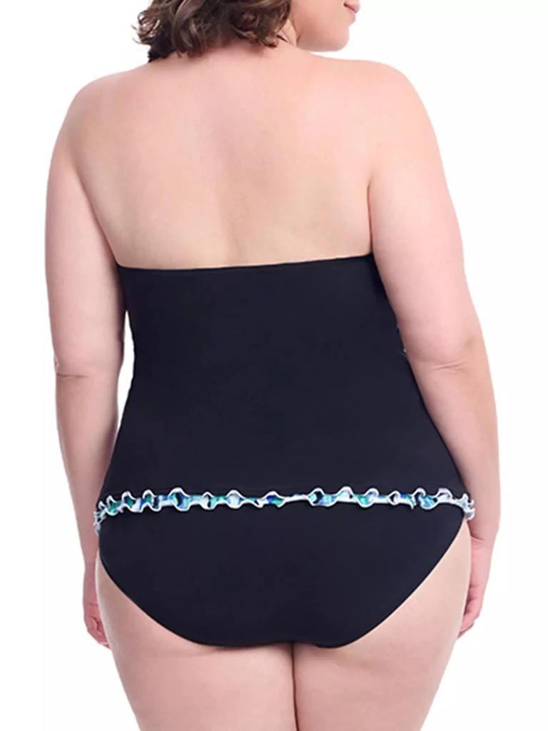 Gottex Swimwear Plus Bachata Ruffled Trim Halterneck Tankini 4