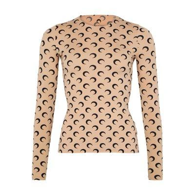 MARINE SERRE Moon printed jersey Second Skin crewneck top 1