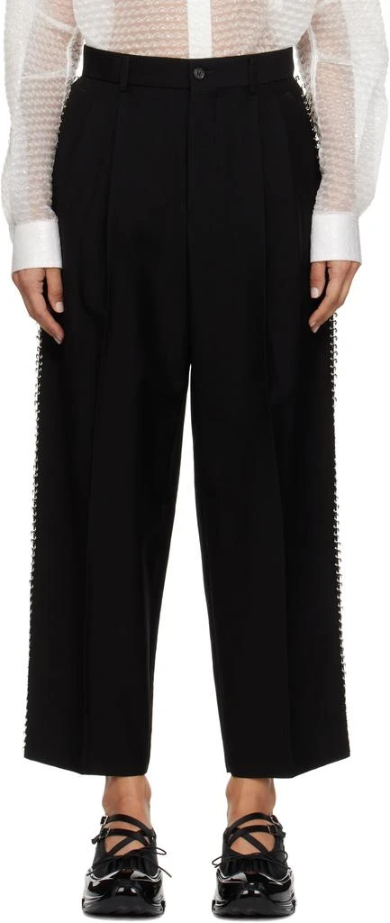 Noir Kei Ninomiya Black Safety Pin Trousers 1