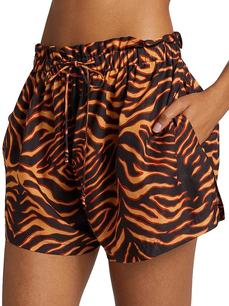 Ulla Johnson Bijou Tiger Cotton-Blend Drawstring Shorts 6