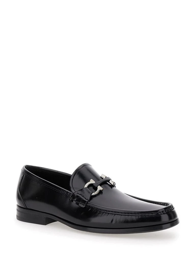 Salvatore Ferragamo 'Grandioso' Black Loafers With Gancini Detail In Patent Leather Man 2