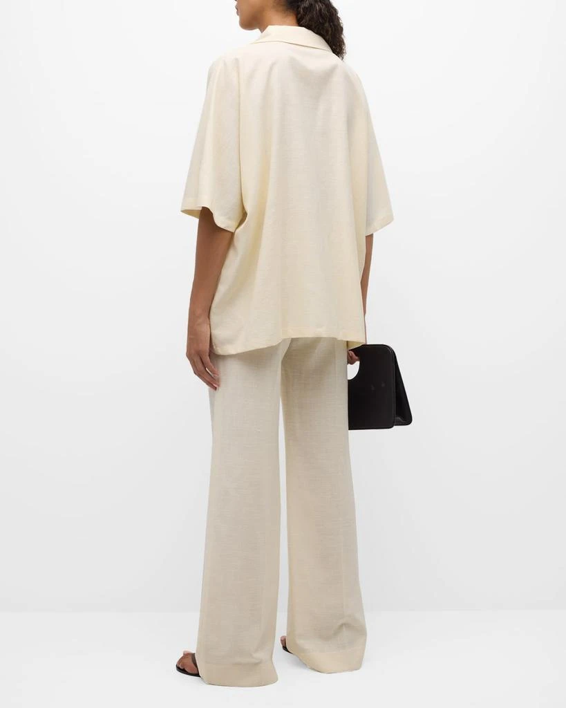 The Row Wen Short-Sleeve Collared Top 4