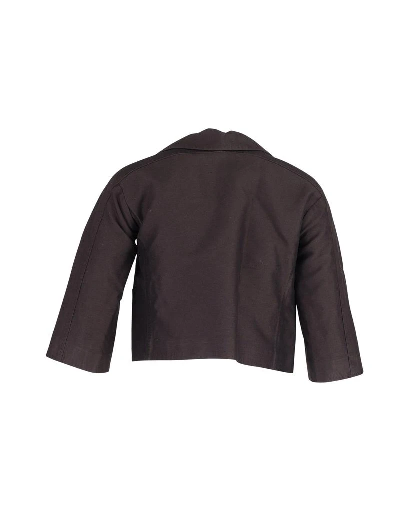 Bottega Veneta Cropped Bolero Jacket in Brown Cotton 3
