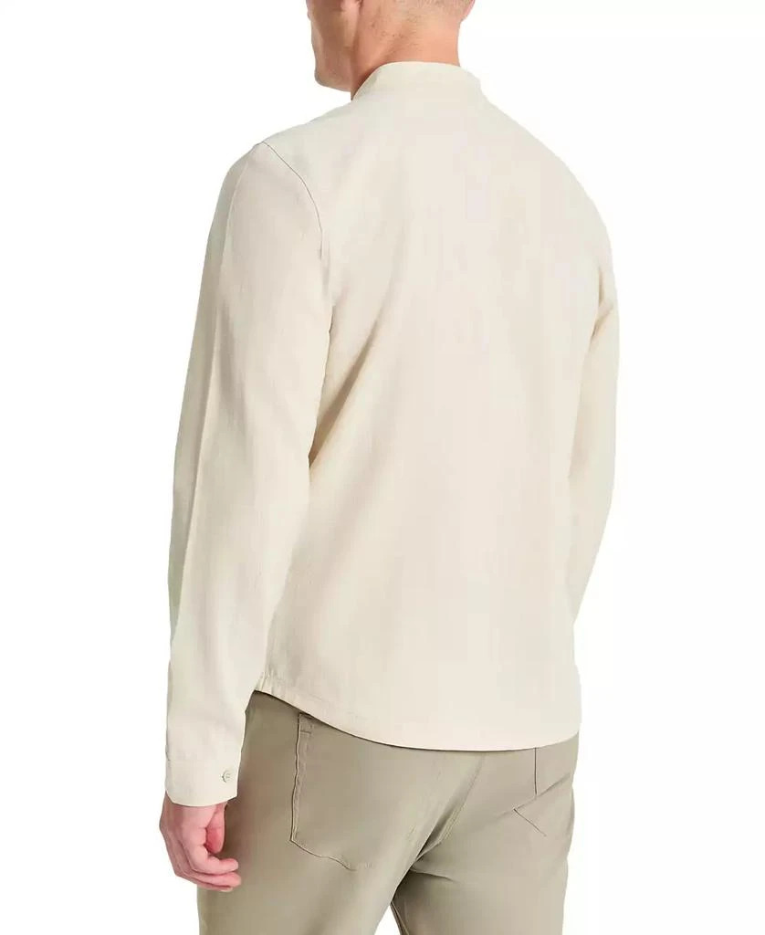 Kenneth Cole Men's Slim-Fit Performance Stretch Textured Band-Collar Button-Down Shirt 2