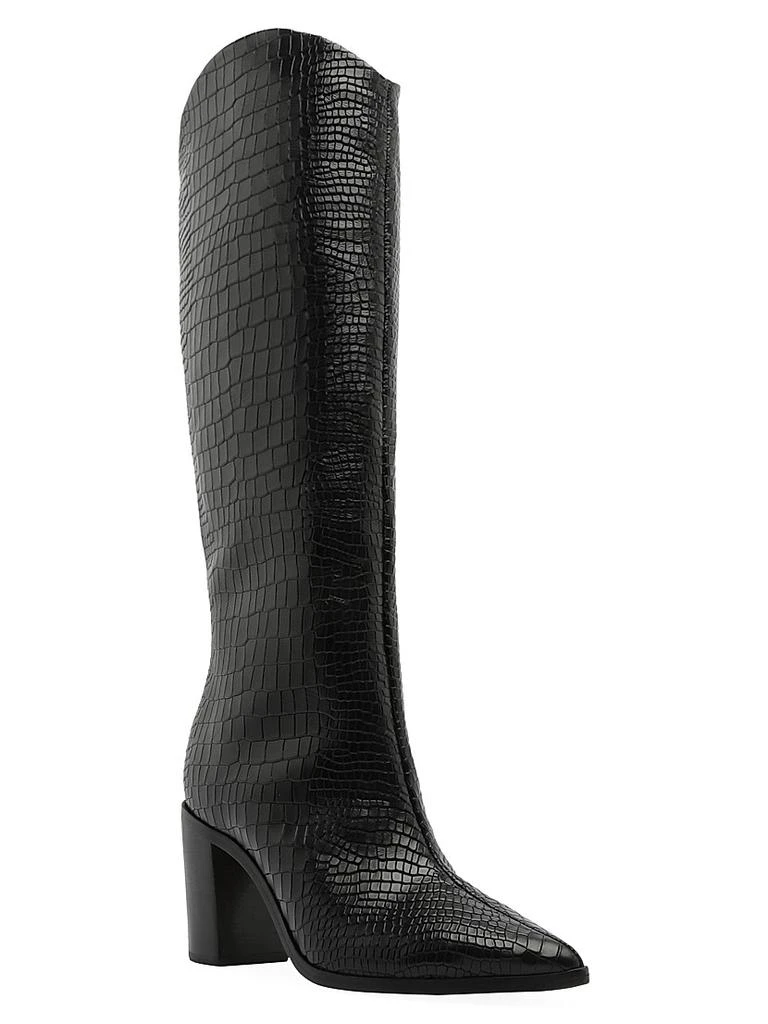 Schutz Analeah 85MM Croc-Embossed Leather Boots 2